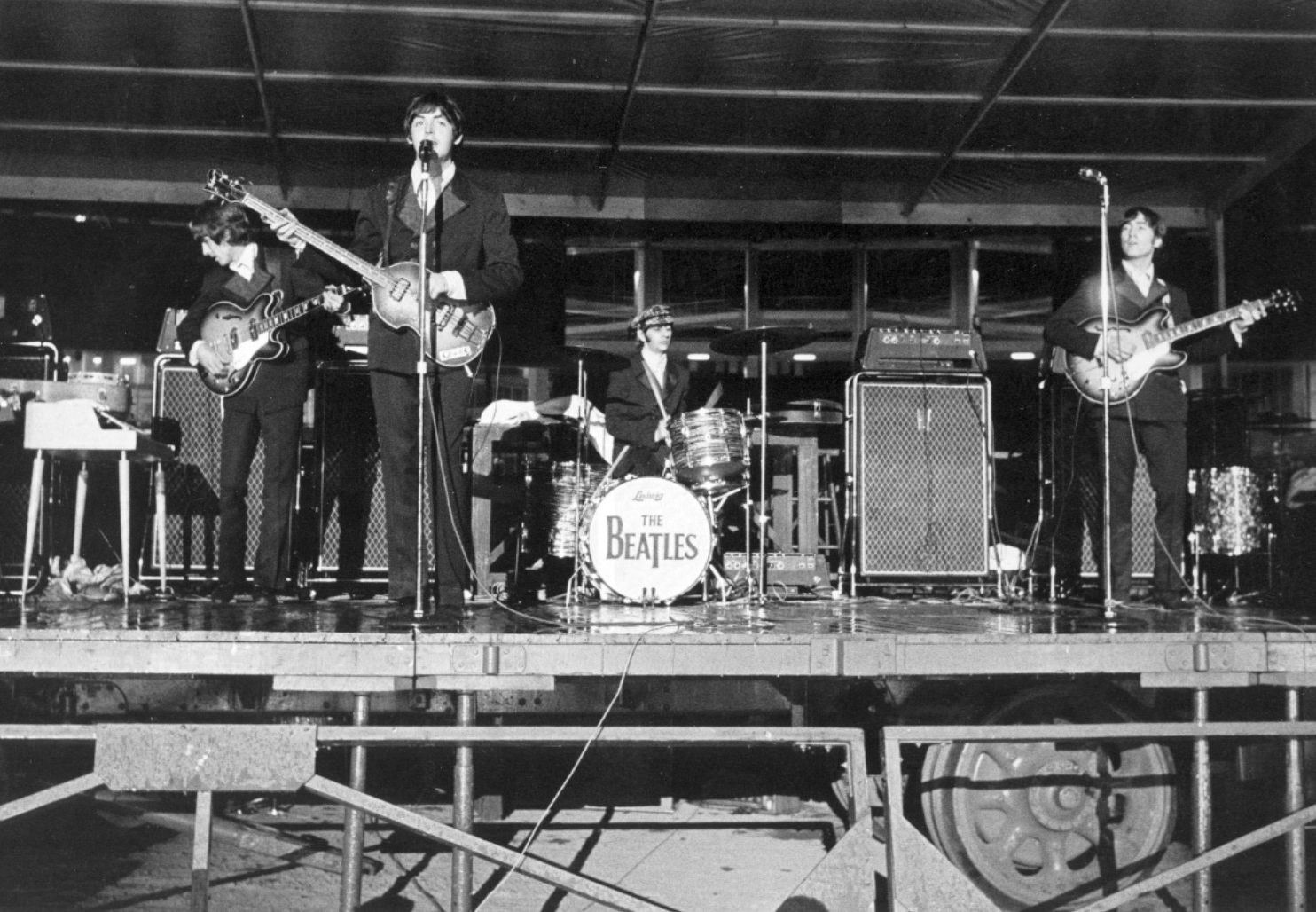 Beatles play at Busch Stadium in 1966